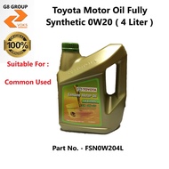 Toyota Genuine Motor Oil Fully Synthetic 0W20 ( 4L ) - (FSN0W204L)