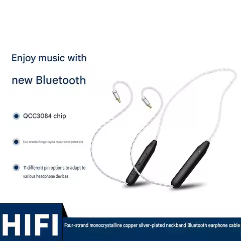 0.78mm 2Pin 4-Core Replacement Audio Wire Neckband Bluetooth Cable for IE100 IE200 IE40Pro IE80