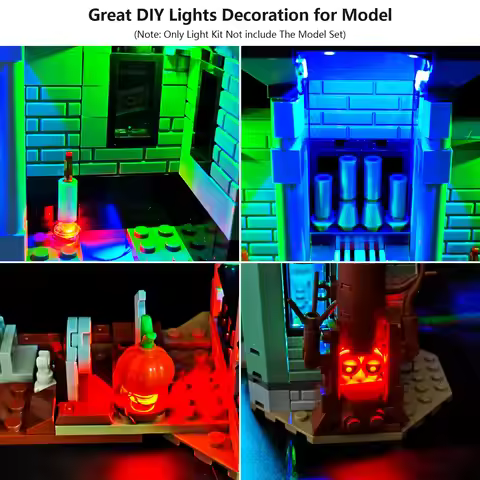 BRIXSPARK LED Light Kit for Lego 31167, USB DIY Light Set For Lego Haunted Mansion MOC Building Bloc