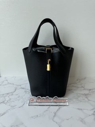 Hermes Picotin 18 Black 黑色 金扣