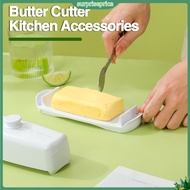 surpriseprice| Butter Knife Transparent Butter Storage Box with Cutter Bpa-free Dustproof Refrigerator Safe Convenient Food Container for Southeast Asian Buyers