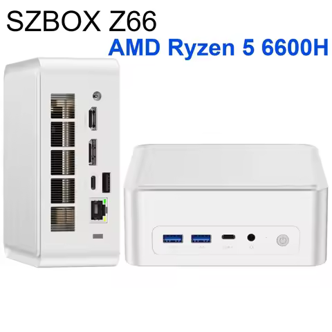 SZBOX Z66 AMD R5 6600H DDR5 5600Mhz MINI PC WIFI6 BT5.2 M.2 2280 NVME SSD PCIE3.0 USB4.0 Game Office