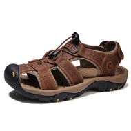 Large Size Summer Cowhide Sandals Men's Outdoor River Tracking Shoes Casual Men's Beach Shoes Wholes