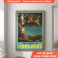 Wall paintings, Adelaide Australia Print, Australia WallArt,Vintage Wall Art,Lights of Adelaide come