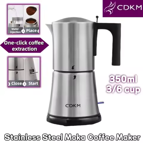 CDKM Moka Pot SUS304 Stainless Steel Mocha Espresso Coffee Electric Espresso Kettle Espresso for Off