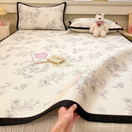Rattan Ice Summer Retro Cool Mat Dormitory Mat French Summer Soft Mat Three-Piece Set Silk Washable 