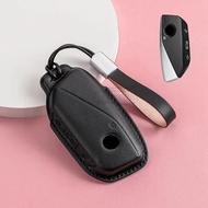 Car Leather Key Case For BMW i7 X7 G07 LCI iX I20 X1 U11 7 Series G70 G09 XM U06 G81 M3 2023 Key Hol