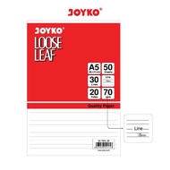 Loose Leaf Joyko A5 Line 50 sheets A5-7020-50 / A5 Binder Refill Paper 50 sheets