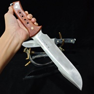 มีด​เดินป่า​ เหล็ก​ CPM-S35VN​ แข็ง59-60HRC  ด้ามจับไม้จันทน์ทำสีดำ  พร้อมซองหนัง​