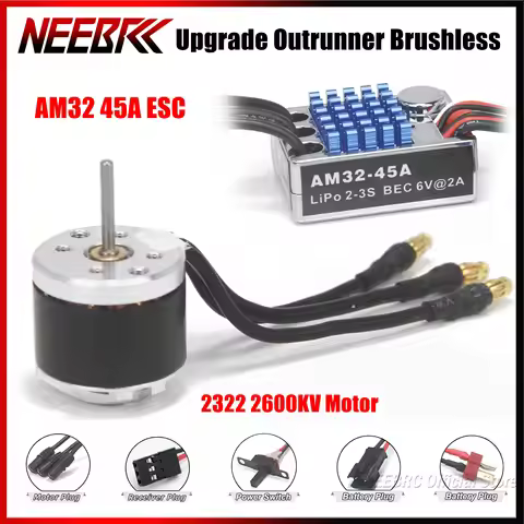 2322 2600KV Outrunner Crawler Brushless Motor AM32 45A ESC BEC for 1/12 RC Car MN WPL C54 280 370 Br