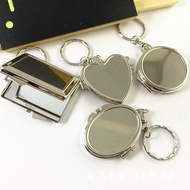 Smooth Metal Photo Frame Key Chain Hold Photos Mirror Pendant DIY Avatar Small Gifts Back Placing Stickers Light Convenient