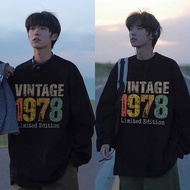 PUERTO Premium Men's Long Sleeve T-shirt 1978 Vintage Limited Edition Men's Oversize shirt Retro T-s