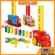 [Ready Stock] Domino Train Moving Toys Automatically Domino Block Play Train Toys for Kids Jellybean