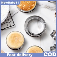 NY 8/9/10CM English Muffin Rings Crumpet Rings Double Rolled Tart Ring Round Stainless Steel Muffin 