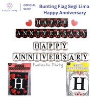 HAPPY ANNIVERSARY BANNER HAPPY ANNIVERSARY FLAG BUNTING/