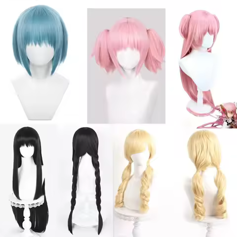 Anime Akemi Homura, Miki Saori, Tomomi Mami, role-playing wigs, Halloween role-playing synthetic wig