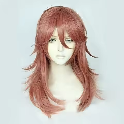 Anime COS Angel Devil Cosplay Wig Angel Devil Cosplay 60cm Orange Brown Light Cruly Wigs Heat Resist