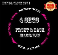 Decals, Sticker, Motorcycle Decals for Mags / Rim for honda click 125 i,014,Magenta