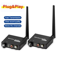 50M Wireless Audio Transmitter and Receiver 5.8G 2.4G Wireless R/L RCA+3.5mm Audio Extender Adapter 