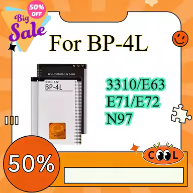 Compatible with Nokia BP-4L battery for 3310/E63/E71/E72/N97 1500mAh