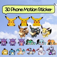 Pokemon 3D Motion Sticker Pikachu Gengar Psyduck Eevee Anime Waterproof Sticker Mobile Phone Laptop