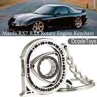 Rotary Engine RX7 RX8 Keychain Creative Auto Mobile Part Model Spinning - car lover gift 转子发动机马自达钥匙扣