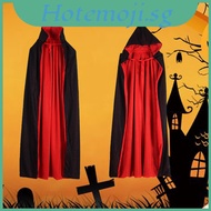 Witch Halloween Cosplay Costume Unisex Reversible Vampire Cloak With Hood For And Adults Kids