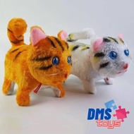 DMStoys Mainan Anak Boneka Kucing Bersuara dan Berjalan Mata Menyala Ekor Bergoyang
