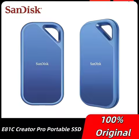Original Sandisk E81C Creator Pro 1TB 2TB 4TB Portable SSD USB 3.2 Gen 2x2 PSSD Read up to 2000MB/s 