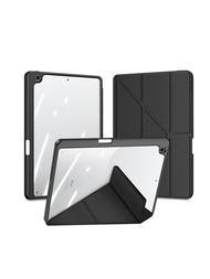 1入組多支架平板電腦保護套，兼容 ipad，帶 Apple 鉛筆支架和自動睡眠喚醒功能，防塵防震，可拆卸後蓋
