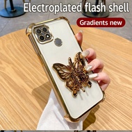 Plating Shockproof 3D Butterfly Phone Holder Phone Case For OPPO A94 A95 A97 A16 A15 A15S A1K Case T