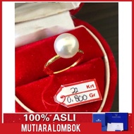 cincin emas mutiara lombok gold 22 karat south sea pearl original - hitam 7