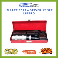 LIPPRO Obeng Ketok Set 12 Pcs Impact Screwdriver