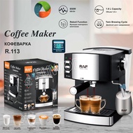 เครื่องเครื่องทำกาแฟอัตโนมัติกึ่งอัตโนมัติ15บาร์850W พร้อมเครื่องตีฟองนมสำหรับเอสเปรซโซ่คาปูชิโน่ลาเต้และมอคค่า