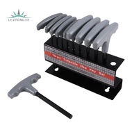 10PCS Imperial Hex Key T-Handle Set 3/32"-3/8" T-Handle Allen Wrench Set with Storage Rack for Autom