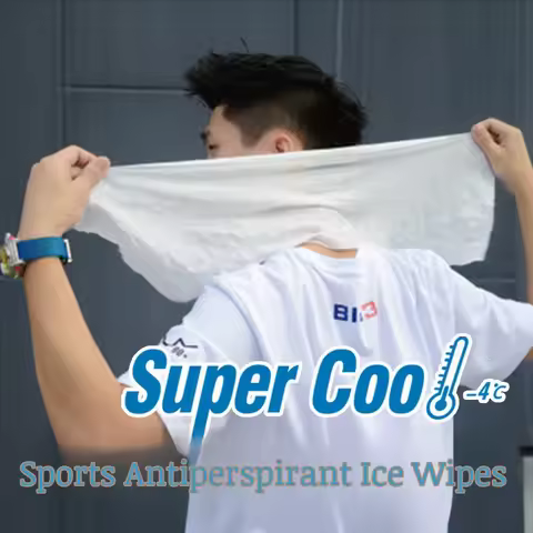 Cool Feeling Oversized Sweat Wipes Ice Cold Refreshing Sports Cold Feeling Cooling Wipes Driving Ref