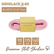 SHOELACE 2 GO ELASTIC RUBBER FLAT SHOES - FLAT SHOELACE ELASTIC 7MM - EF7 - G1 - PINK - 90CM 115CM 1