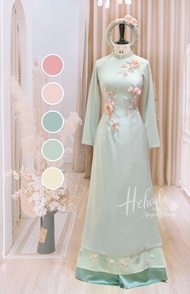 Áo dài thêu kết hoa hehada mẫu đặt may
