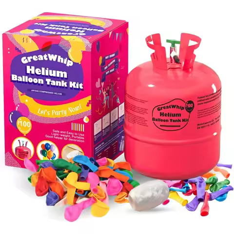 GreatWhip 22L Helium Tank Up To 100 Latex Balloons, Helium Tank For Balloons At Home, Latex Balloons