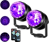 UV Black Lights LED Disco Ball Strobe Lights for Dark Party Supplies Halloween Xmas Birthday Party H