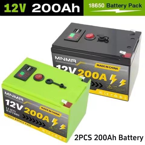 12V 200Ah Lithium LiFePO4 Deep Cycle Battery, 4000+ Cycles Rechargeable Battery for Solar/Wind Power