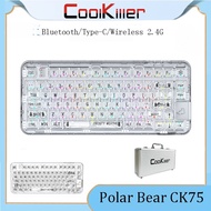 Coolkiller Polar Bear CK75 fully transparent mechanical keyboard three-mode customized Bluetooth wir