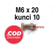 M6x20 bolt key 10 (10pcs) M6 bolt M6 screw bolt and nut set
