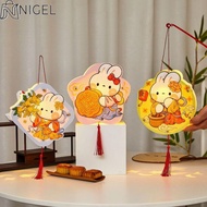 NIGEL Handheld Rabbit Lantern, Glowing Papper Mid-Autumn Festival Lantern DIY, Cute Chinese Style Lu