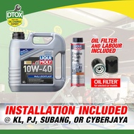 [Installation Provided] ENGINE OIL SERVICE PACKAGE LIQUI MOLY MOS2 SEMI SYNTHETIC 10W40/10W30 4L + ENGINE FLUSH