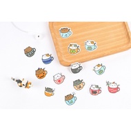 Little White Pig {Teacup Cat Sticker Pack} 20 Pieces.Cat Sticker.Cat Sticker.Diary Sticker.Cartoon C
