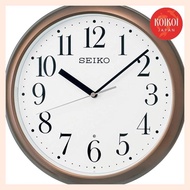 Seiko Clock Wall Clock Radio Wave Analog Brown Metallic KX218B