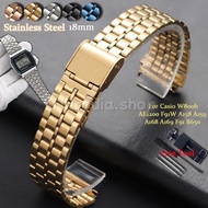 18mm for Casio W800h AE1200 F91W A158 A159 A168 A169 F91 B650 Stainless Steel Watch Band Replacement