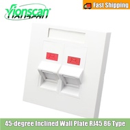 Vionscan 45-degree Inclined Wall Plate, Network Panel 86-port RJ45 Network Module
