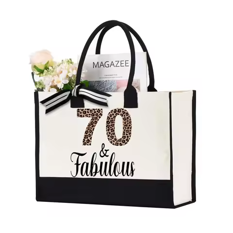 70 & Fabulous Tote Bag 30th 40th 50th 60th 70th 80th Birthday Gift for Best Friends Mom Grandmother 